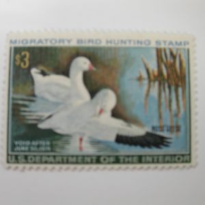 US Department of Interior Scott #RW37 $3 Ross' Geese Stamp 1970, MNH