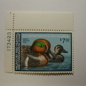 US Department of Interior Scott #RW48 $7.50 Green-winged Teal 1981, MNH /NG Plate Single #173423