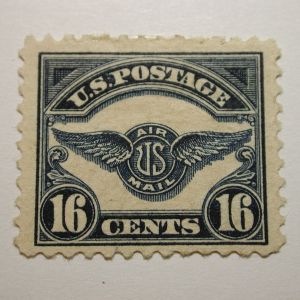 US Scott #C5 Airmail Stamp 16 Cent, Very Good Color, Hinged
