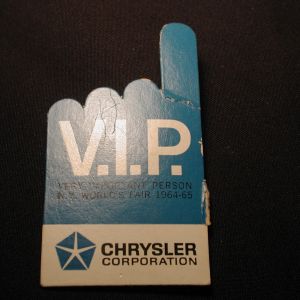 V.I.P Blue Finger New York Worlds fair 1964-65 Chrysler Corporation