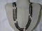 Black Onyx & Freshwater Pearl Triple Strand 18 Inch 14K yellow gold filled
