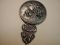 Denmark repousse silver round Purse Mirror w/Beveled glass mirror Hans Jensen