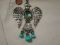 Eagle HUGE Pendant Aquamarine body Turquoise Beads 3 x 4 inches