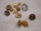 Lot of 11 Pins and Buttons Gold Brass Eagle Military Deer Buck