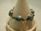 Vintage Teardrop and round Turquoise Sterling bezel set Bracelet 7 inches