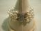 14KT white gold Baroque Pearl  4 strand Bracelet filigree clasp  7 inches