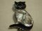 Alpaca Mexico Silver Black Cat Abalone shell body Pin