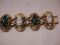 Selro Asian Princess wide gold Cuff pearls jade with earring hoops