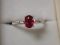 14KT white gold Ruby and Diamond 3/4 carat Size 7