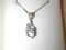 14KT white gold diamond petite matte swirl pendant drop 1/10 carat