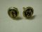 21 Club Restaurant NYC vintage gold blue enamel cufflinks 23mm round