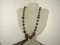 Assymetrical Red Green Purple Bronze Mixed Beaded Milano DP Necklace -36-42 Inches