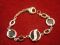 14KT white and yellow gold Onyx and Diamond Geometric Round Oval bracelet