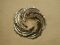 Beau Sterling curled Leaf Feather wreath Circular Pin 2 inches