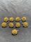 Waterbury Cos Conn. U.S. Military Uniform- 8 Gold Plated Small Buttons Pattern #80730