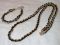 Trifari signed Twist Black bead and Gold Necklace 28" & Bracelet 7"
