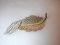 Vintage 1960s Sarah Coventry Fashion Leaf Gold Rhinestone twist Piece Brooch Pin