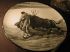 Matador round painting Stoneware 14inch plate L. M. Marco Black gray cream