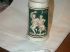 German Beer Stein Green & Ecru small 4″ lovers dancing #466/5