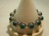 10mm round domed Malachite Sterling Bracelet 7 1/2 inches