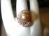 14KT Rose 10mm Golden South Sea Pearl 1 Carat Diamond Swirl Dramatic Ring Size 8