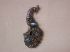 Sterling Peacock Emerald-Topaz-Garnet-Citrine-Quartz  Pin/Pendant 2 Inches