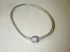 Pandora 8" Sterling Pave clasp charm snake chain bracelet