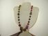 Assymetrical Red Green Purple Bronze Mixed Beaded Milano DP Necklace -36-42 Inches