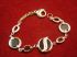 14KT white and yellow gold Onyx and Diamond Geometric Round Oval bracelet