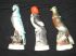 1969 Jim Beam Red Head Wood Pecker, Blue Jay, Robin Decanter set