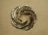 Beau Sterling curled Leaf Feather wreath Circular Pin 2 inches
