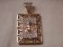 14KT Gold filled Lion Head Pave CZ Rectangle Medallion Greek Key border