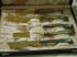 .800 Silver and Gold fish Serving 5 piece Set perfect just tarnished