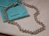 Tiffany and Co. Sterling .925 10mm beads 18 inches w T charm and pouch