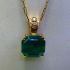 14KT Square Emerald Quartz and Bezel set Diamond 13 carat pendant