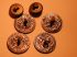 Six button collection w/4 replica 1780 Maria Theresa Silver Thalers, 1 thistle