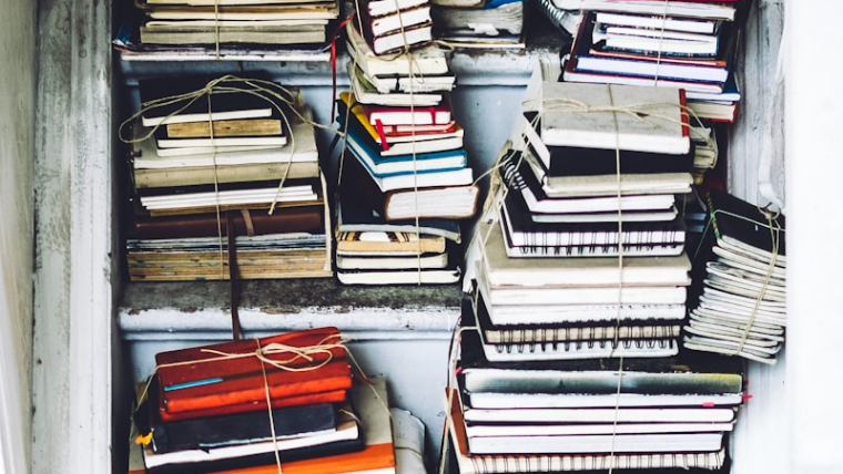 closeup photo of assorted-color book lot