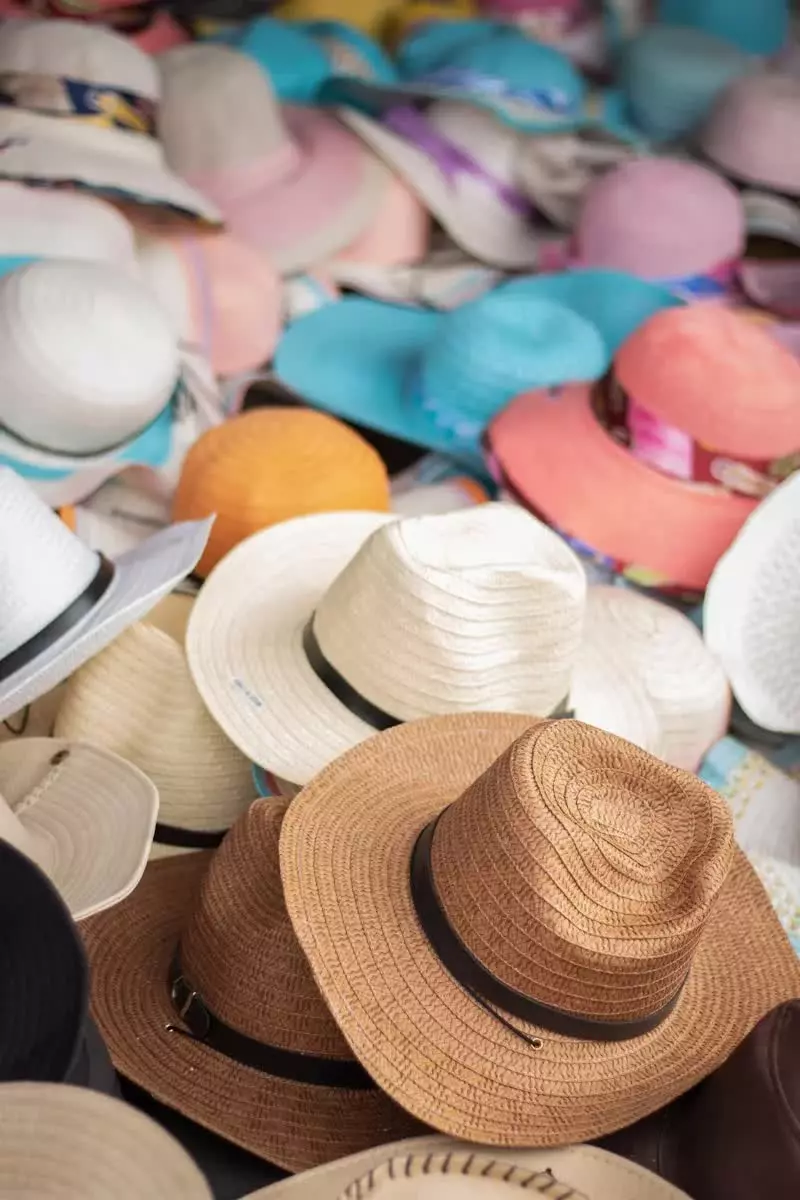 white and blue fedora hats