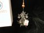 Parise Vetro 10″ Clear blown Glass Christmas Tree w/4 bubble Ornaments Italy NEW