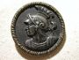 Hector Trojan hero 39mm silver repousse on brass memorial button