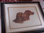 Setters Paul Wood pencil signed Paris Etching Society 1930s matted framed 18x22