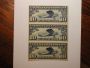 US Stamp Scott #C10 10 Cent Airmail Booklet Pane Hinge remnant